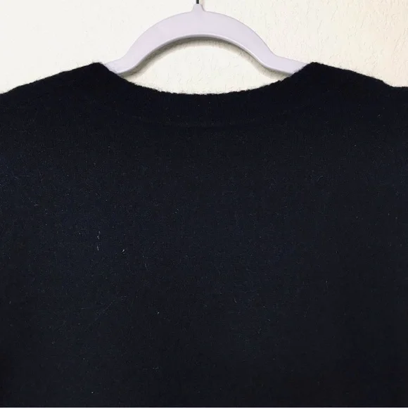 SANDRO PARIS Lena Wool Alpaca Black V-Neck Sweater